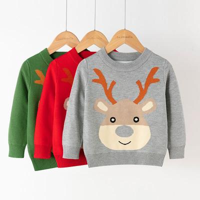 Neuankömmling Mädchen Langarm Strickpullover Doppellagig Herbst/Winter Weihnachtspullover Kinderbekleidung