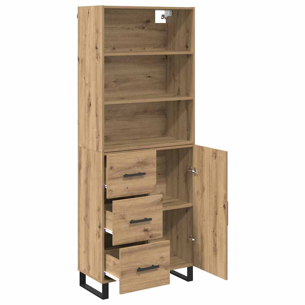Highboard with Drawers 2 pcs Artisan Oak Wood Based Material