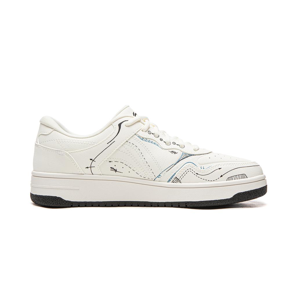 Li Ning Tian Ji Graffiti Trendy Personality Youth Wear-Resistant Non-Slip Low-Top Skate Shoes Men sneaker Cloud-White AGCW365-1