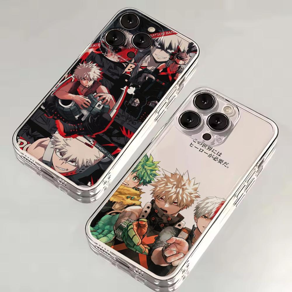 Bakugo My Hero Academia Handyhülle Für iPhone 16,15,14,13,12,11 Plus,Pro,Max,XR,XS,X,7,8 SE,Mini Transparent Silikon Weich