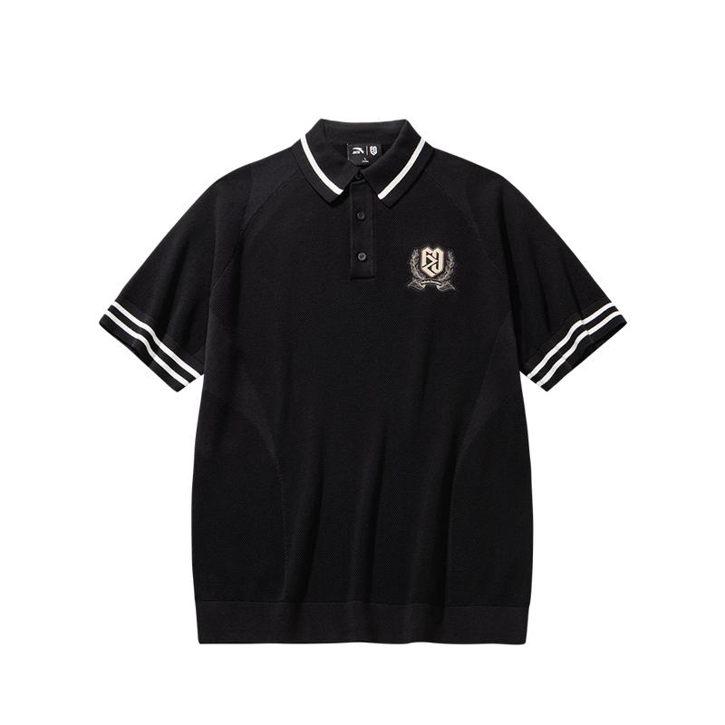 Anta Fan Zhendong Series Striped Color Block Short Sleeve Polo Shirt Unisex tops 172628706R-2 XL