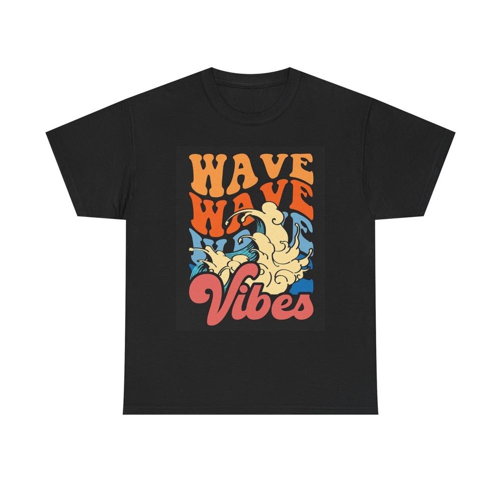 Wave Beach Vibes T Shirt Graphic Unisex Heavy Cotton Tee