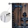 Set Of 2 Artistic Retro Cross Wooden Door Printed Curtains Home Decoration All Season Decorative Curtain Made Polyester