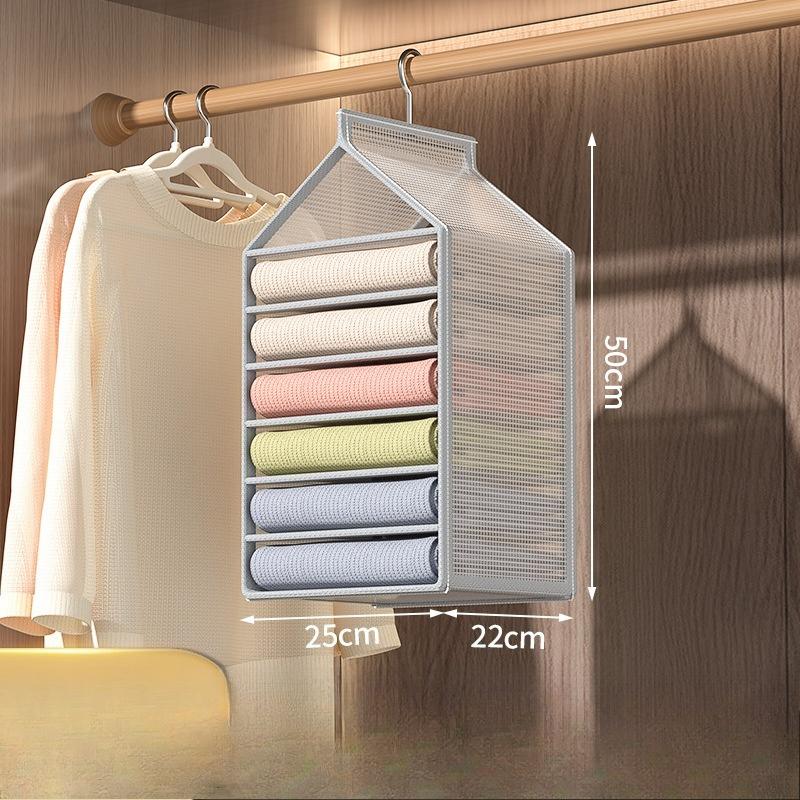Pants, clothes storage hanging bags wardrobe layered hanging clothes separation and sortingdivine toolfor homefabric storagerack