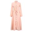 Women's Casual Loose Long Shirt Long Sleeved Long Sleeved Solid Color Shirt Dress