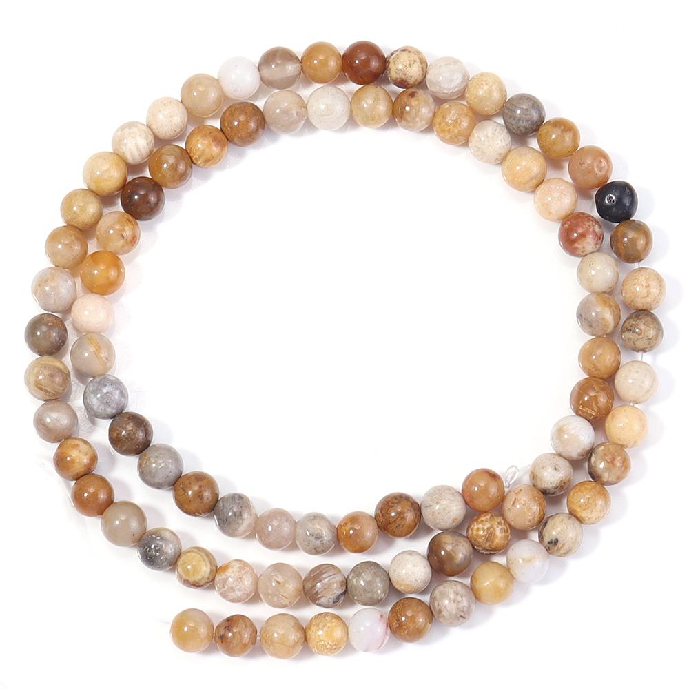 4/6/8/10/12mm Natural Coral Jade Stone Beads Chrysanthemum Agate Round Loose Beads For Jewelry Making DIY Bracelets Necklace