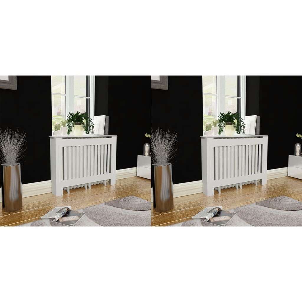 Vidaxl Osłony Na Kaloryfer, 2 Szt., Białe, Mdf, 112 Cm
