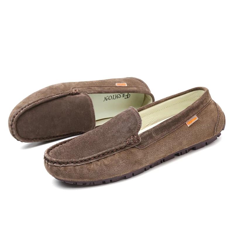 Schuhe im britischen Stil Herren Flache Slipper Lederschuhe Lässige Herrenschuhe Fahrmokassins Weiche Slipper Wildleder Klassisches Schuhwerk