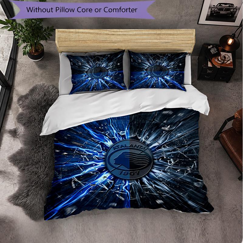 Biancheria da Letto a Tema Atalanta FC Set 3 Pezzi Copripiumino Biancheria da Letto Decorativa Per Camera Teen Decorazione Casa