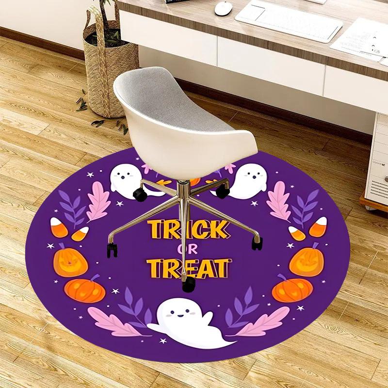 1 Stück Büro Teppich Stuhlmatten Halloween Geister Kürbisse Süßigkeiten Mais Trick oder Leckerei Perfekt zum Dekorieren von Bürostühlen, Wohnzimmern oder Schlafzimmern.YDT024