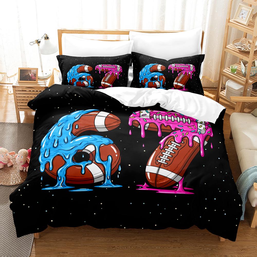 SIX-SEVEN! Duvet Cover Set (No Filling) Y2K 67 Fashion Soft Bedding Set Single Twin Full Size Gift For Kid Bedroom Decor