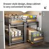 Kitchen Pull-out Basket Shelf Double Layer Spice Snack Bottle Can Cabinet Multi-level Shelf Under-sink Cabinet Layered Drawer