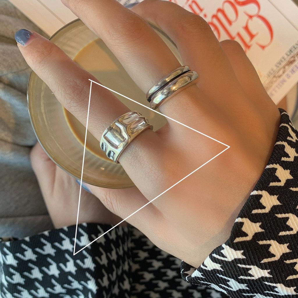 VENTFILLE 925 Sterling Silver Frosting Ring For Women Minimalist Irregular Versatile Fashion Elegant Jewelry Gift Dropshipping