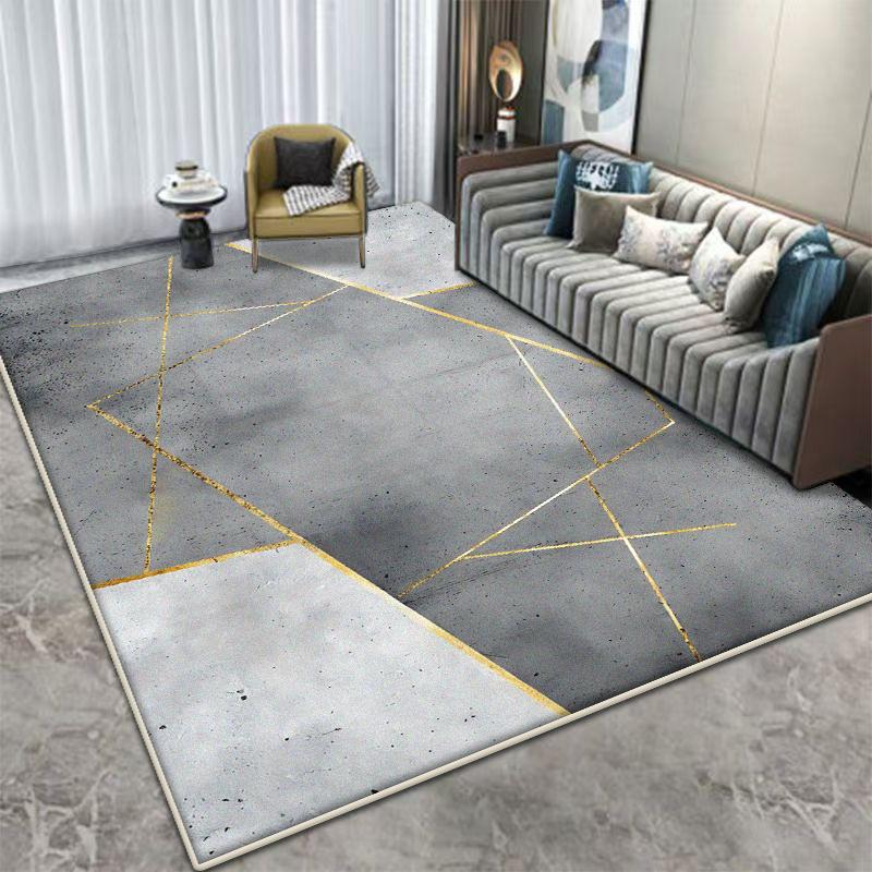 Modern Decorative Rug for Living Room Geometric Antiskid Sofa Tables Mat Flannel Soft Bedroom Cloakroom Carpet Machine Washable