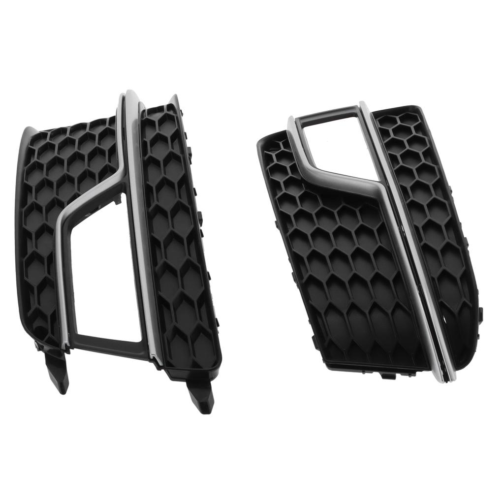 2pcs Front Bumper Lower Grille 8T0 807 681 M P Black Chromeplate Fit for S5 2013 2016