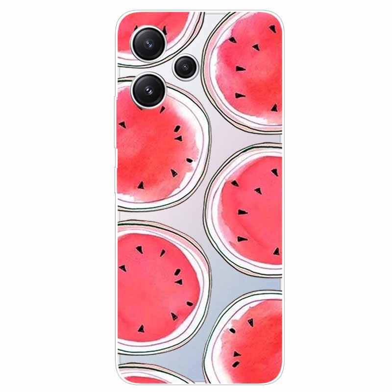 For Xiaomi Redmi 12 Case Flowers Clear TPU Silicon Funda Capa On for Redmi 12 4G / Redmi12 5G Soft Covers Transparent Coque Bags