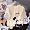 Women's Summer 2026 Panda Short Sleeve Cotton T-Shirt - Casual Loose Fit, Stylish, Age-Reducing Top