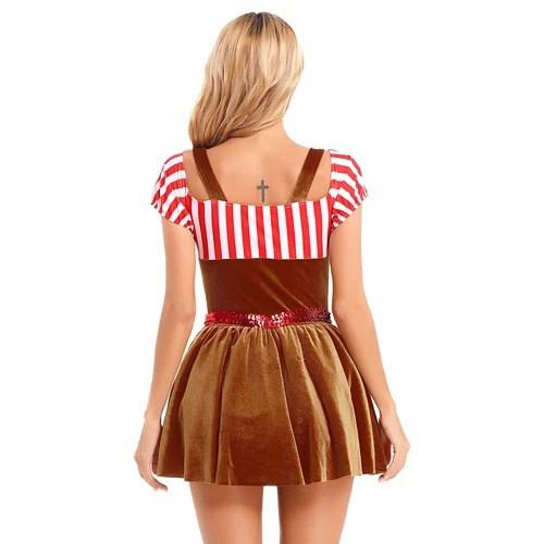 Dress Women Christmas Polyester Bright Contrasting Color Halloween Costume Stage