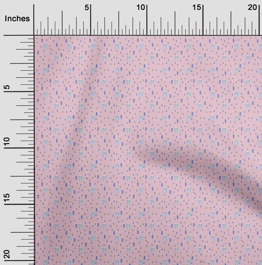 oneOone Baumwoll-Flex Hellrosa Stoff Fuchs Kleidermaterial Stoffdruck Stoff Meterware 40 Zoll