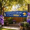 Graduation Banner Outdoor Yard Decoration Congrats Class of 2026 Banner Fabric Hanging Background 200x45cm Graduation Party Supplies