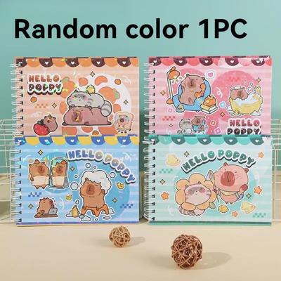 Cartoon Graffiti Painting Notebooks Coloring Book Cute Capybara Characters Coloring Book Kids Animal Theme Graffiti Book Gift