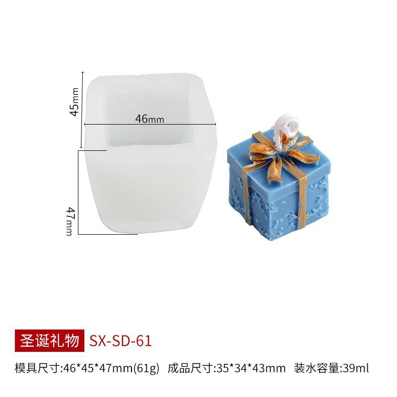 

Christmas Tree Relief Cylindrical Candle Silicone Mold Christmas Gift Box Cylindrical Reindeer Aromatherapy Wax Gypsum Mould