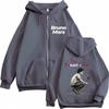 Bruno Mars The Romantic Tour Print Zipper Hoodie Man Woman Fashion Sweatshirts Zip Up Jacket Coats