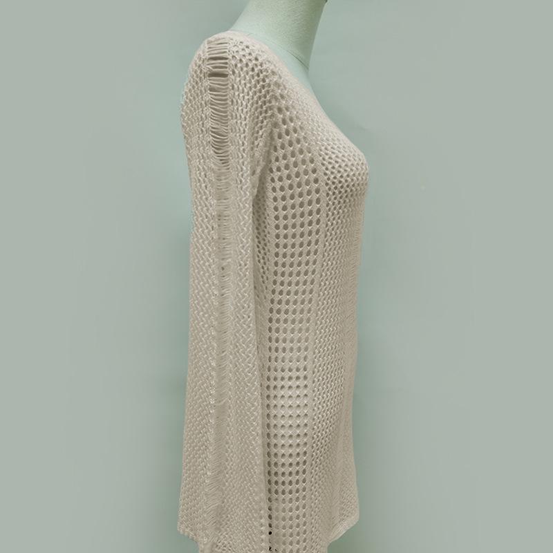 Europäisch-Amerikanischer Gehäkelter Sonnenschutz Bikini Überwurf - Sexy Lockerer Pullover Strandbekleidung.