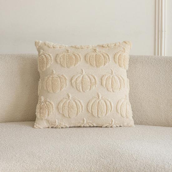 Pumpkin Pattern Pillowcase Solid Color Hide Zipper Soft Wool Velvet Pillow Case Halloween Cushion Cover Home Decor