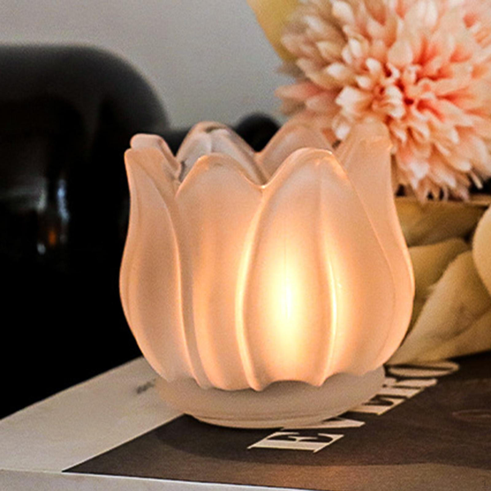 

Скляний свічник у формі квітки. Підставка для чайних свічок Frosted