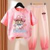 LBB Girls' Quick-drying Sports Set Summer Children's Fashionable Breathable Short-sleeved Ice Silk Set