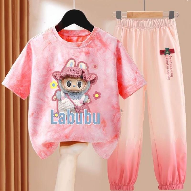 LBB Girls' Quick-drying Sports Set Summer Children's Fashionable Breathable Short-sleeved Ice Silk Set
