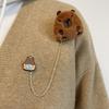 Stylish Cartoon Capybara Brooch Alloy Material Animal Badges Cartoon Brooch