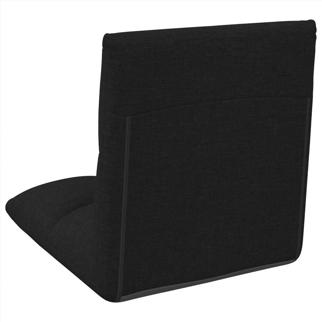 Adjustable Footstool Black Fabric