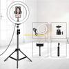 W89C 7.6in LED Selfie Ring Lamp with Tripod Stand and Cellphone Holder for Mobile Phone Live Fill Light Vlog Video Light