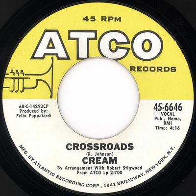 7inch Record CREAM - Crossroads 456646 ATCO Records 1969 UK Rock Used