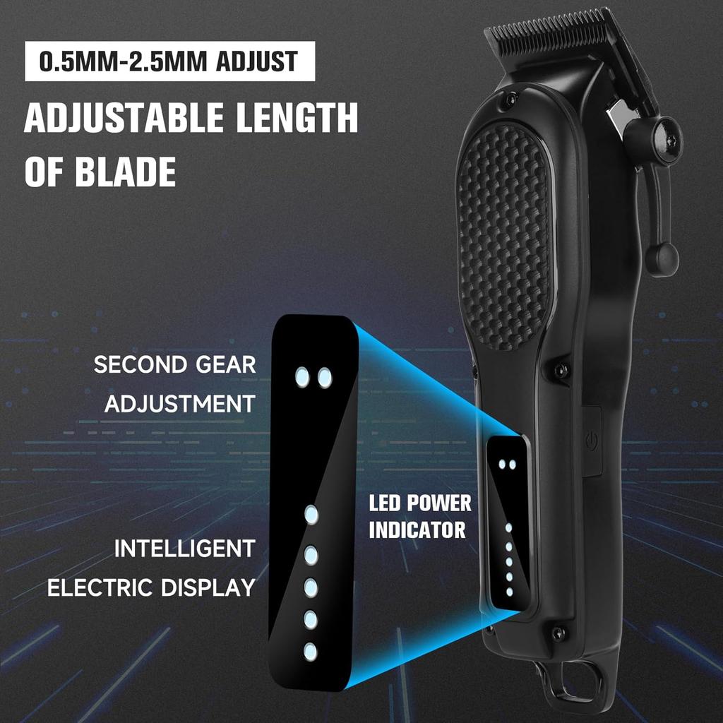 Clippers for Professional Hair Trimmer Cordless Rechargeable Powerful Beard Trimmer Hair Cutting Grooming Tool