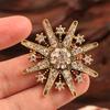 Vintage Baroque Luxury Snowflake Design Men Women Brooch Pin, Jewelry Accessories, Wedding Holiday Party Gifts