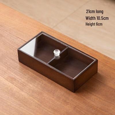 Ningzhao Walnut Wood Two-Compartment Snack & Candy Serving Tray