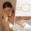 Women's Chic Chokers Necklaces, Gold Color Stainless Steel Wheat Chain Bracelet, Collar Necklace, Fashion Jewelry Gift To Girls
