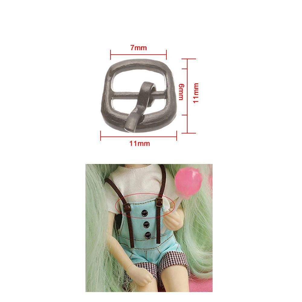 20/40pcs 7mm  Mini Ultra-small Belt Buttons Tri-glide Buckle Diy Dolls Buckles  Bags Accessories