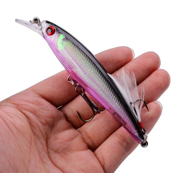 11.2CM/13.6G Minnow Bionic Lure with Sharp Hooks Tongue Hard Artificial Swimbait Freshwater Saltwater Trout Bass Fishing Accessories