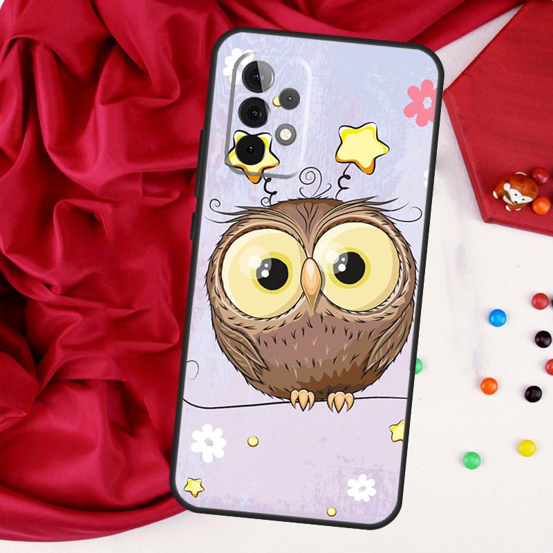 Cute Cartoon Owl Cover For Samsung Galaxy A54 A34 A14 A33 A32 A52 A53 A51 A71 A13 A23 A73 A12 A22 A21S Shell