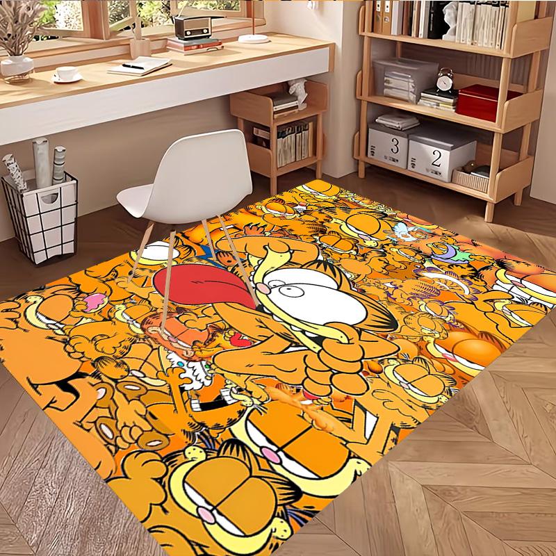 Tapete Estampado Garfield, Carpete de Chão Lavável, Para Entrada Quarto de Estudante Lavanderia Escritório Estudo, Decoração de Casa Presente de Aniversário Natal