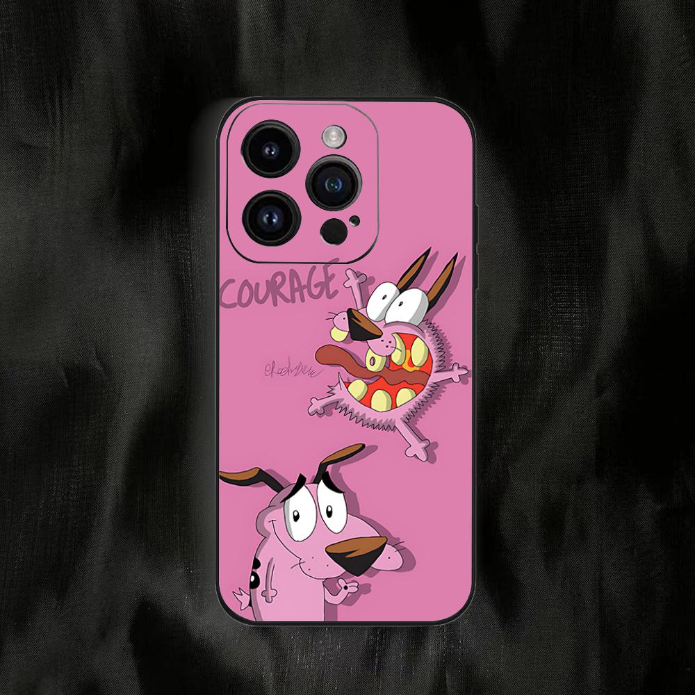 Cartoon C-Courage The C-Cowardly D-Dog Phone Case For Iphone 16 15 11 13 14 Pro Max 7 8 Plus X Xr Xs Max 12mini Black Shell Case