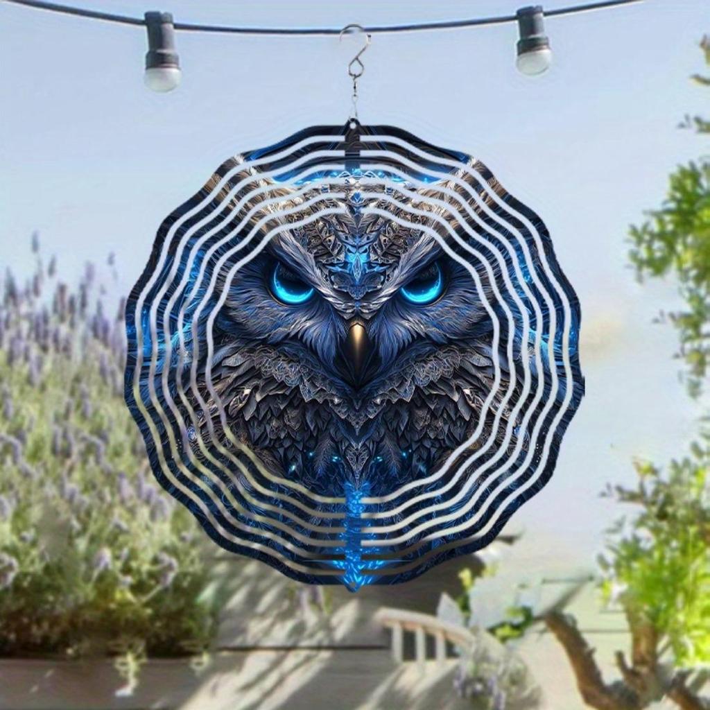 Hanging Wind Spinner Featuring an Eagle Design, This Dynamic Art Wind Chime Comes with a 360° Hook