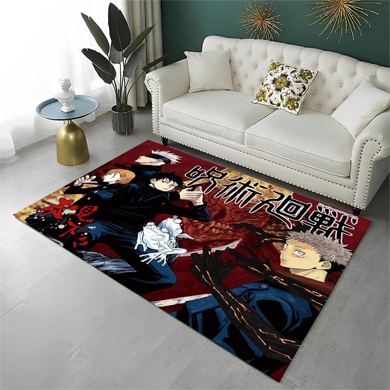 Cartoon Jujutsu Kaisen Anime Itadori Yuj Carpet Rug for Playroom Bedroom Living Room Sofa Home Decor,kid Non-slip Floor Mat
