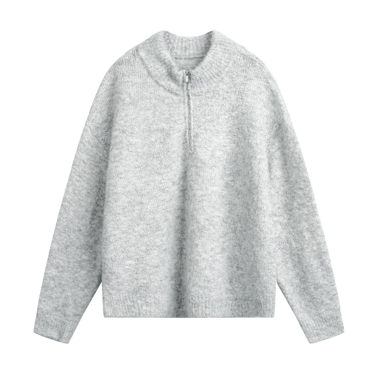 

Japanese Retro Half-chain Stand-up Collar Sweater Men s Autumn and Winter Thickened Warm Lazy Wind Pullover Sweater Jacket XXL