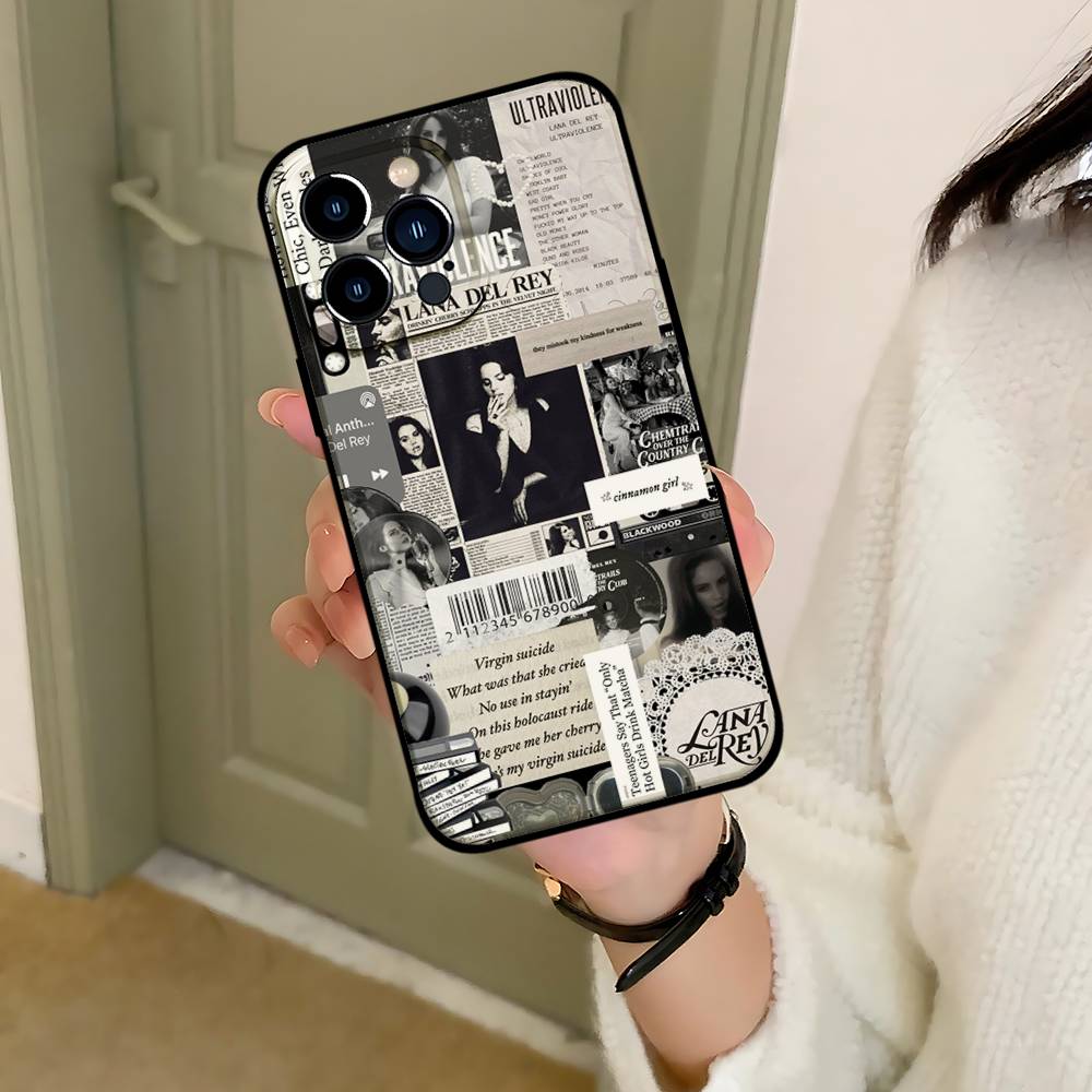 L-Lana Del Rey Singer Phone Case Black That Fits For IPhone 17,16,15,11,13,14 Pro Max,Plus,X,Xr,Xs Max,13Mini