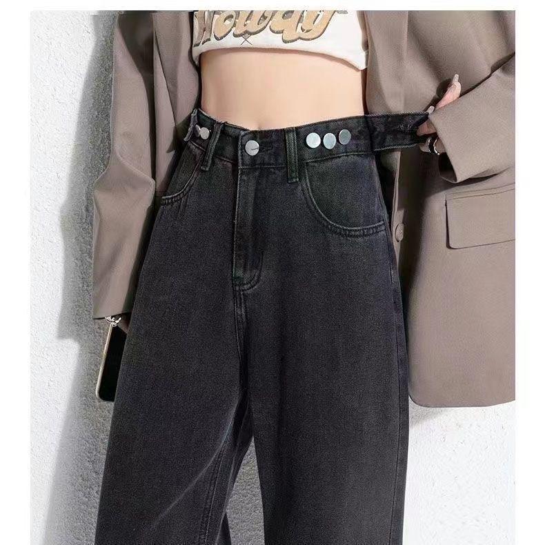 2025 Winter Women's High-Waisted Velvet Slimming Warm Wide-Leg Jeans